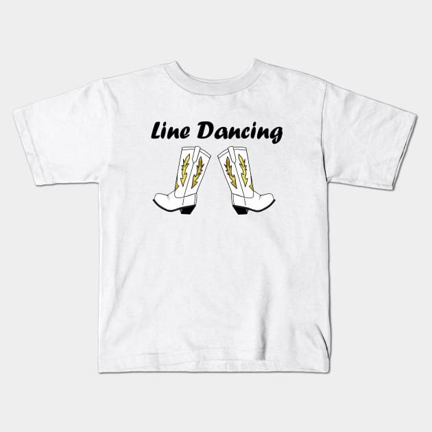LINE Dance Cowboy Boots Kids T-Shirt by SartorisArt1